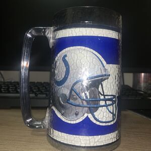Vintage Indianapolis Colts Thermo-Serv Plastic Cup Mug Insulated Horseshoe RARE